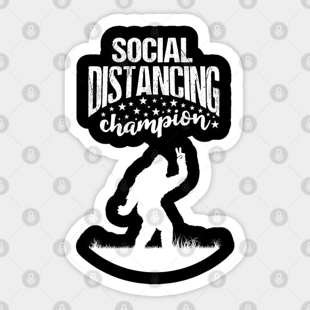 Bigfoot Social Distancing Champion Sasquatch Sticker by Tesszero